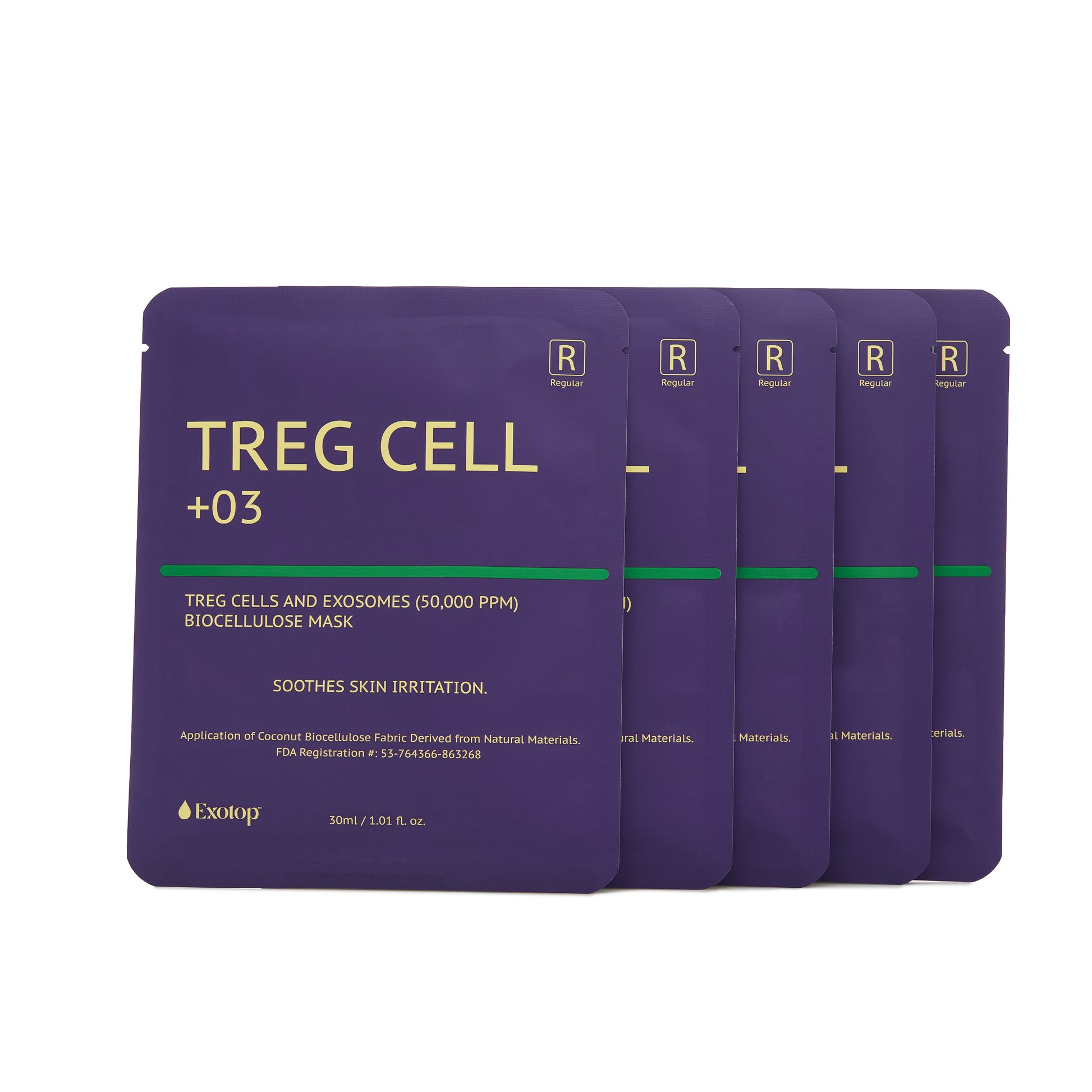 Au79Care Treg Cell Masks – soothing biocellulose masks with Treg cell exosomes to calm inflammation and support skin recovery.